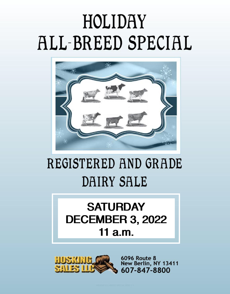 Holiday All-Breeds Dairy Sale